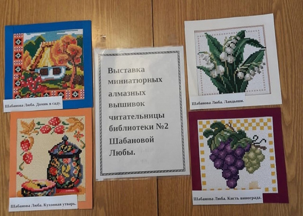 В поселке Воронцовка открылась мини-выставка картин, сделанных в технике алмазной вышивки