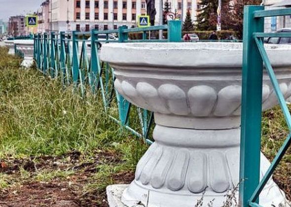 В мае вазоны на Ленина и Серова покрасят