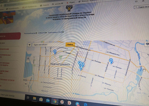 COVID. На карте Роспотребнадзора в Краснотурьинске обозначены пять случаев коронавируса 